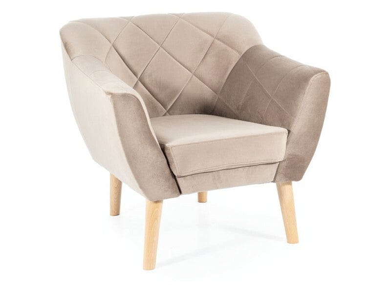 Signal Poltrona in velluto Karo 1 Beige