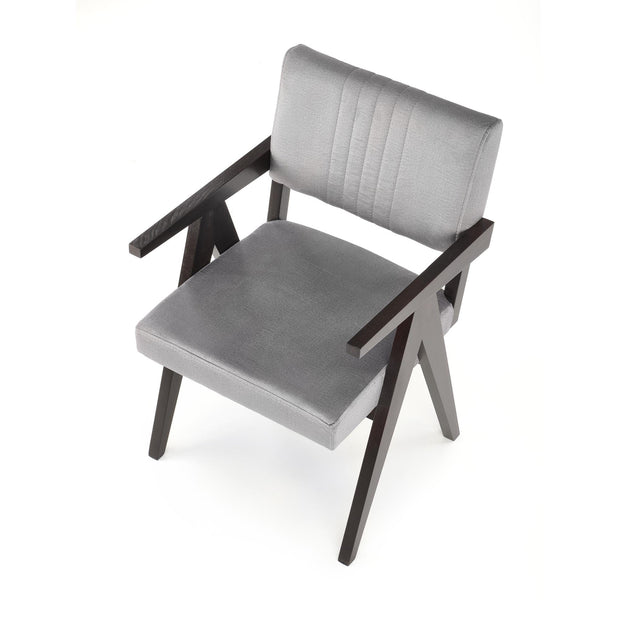 Halmar Poltrona in velluto Memory Grigio
