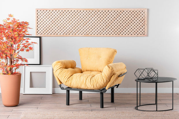 Poltrona Letto in tessuto Nitta Giallo