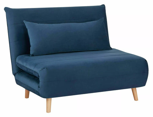 Signal Poltrona Letto in velluto Spike Blu