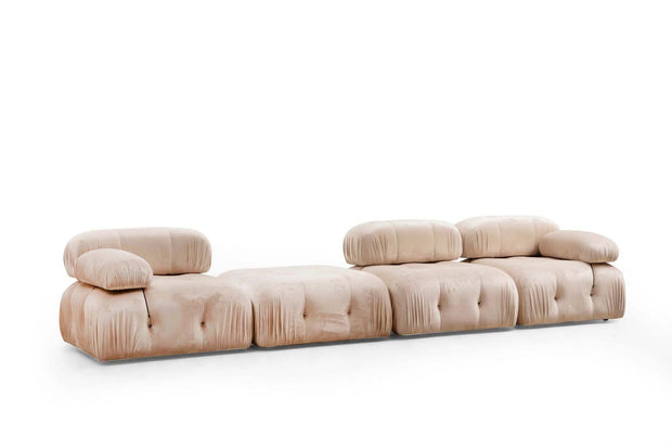 Poltrona modulare in tessuto Bubble L1 Crema (2)
