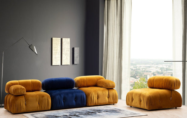 Poltrona modulare in tessuto Bubble O1 Blu (6)