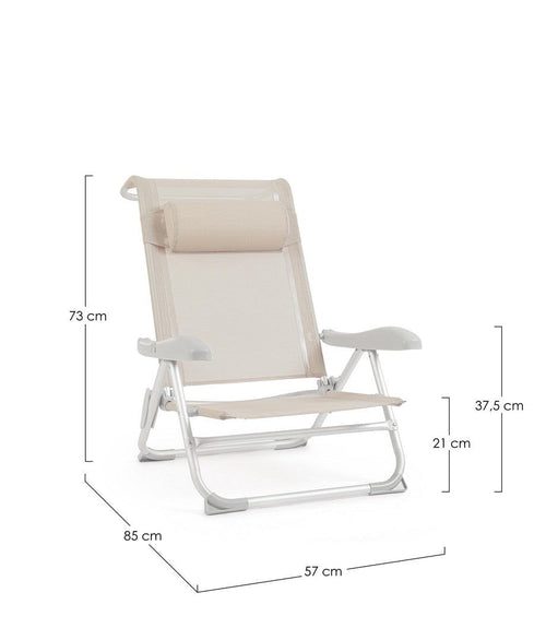 Bizzotto Poltrona pieghevole da giardino Cayo Grigio