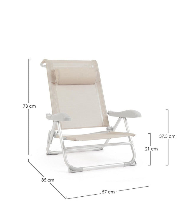 Bizzotto Poltrona pieghevole da giardino Cayo Grigio
