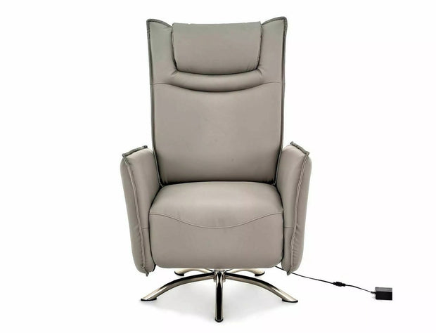 Signal Poltrona Reclinabile Elettrica in ecopelle Notos Grigio