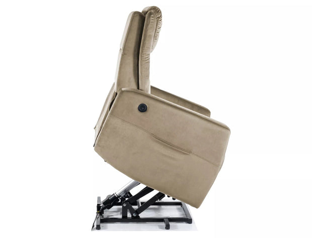 Signal Poltrona Reclinabile Elettrica in velluto Adonis Beige