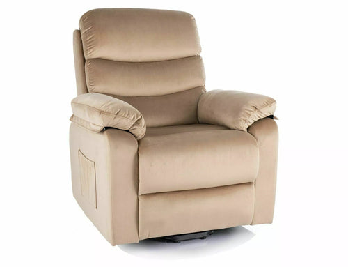 Signal Poltrona Reclinabile Elettrica in velluto Hektor M Beige