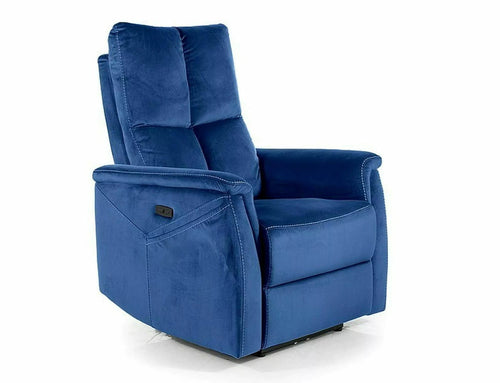 Signal Poltrona Reclinabile Elettrica in velluto Neptun M Blu
