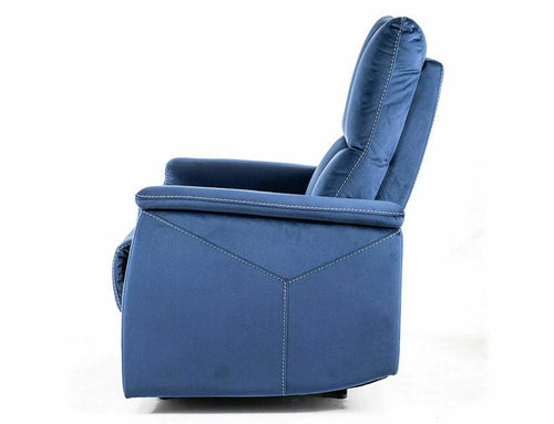 Signal Poltrona Reclinabile Elettrica in velluto Neptun M Blu