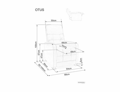 Signal Poltrona Reclinabile in tessuto Otus Brego Beige