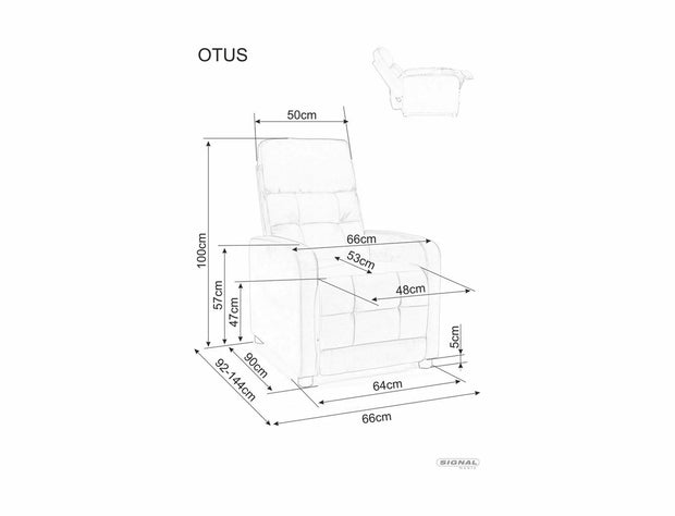Signal Poltrona Reclinabile in tessuto Otus Brego Beige