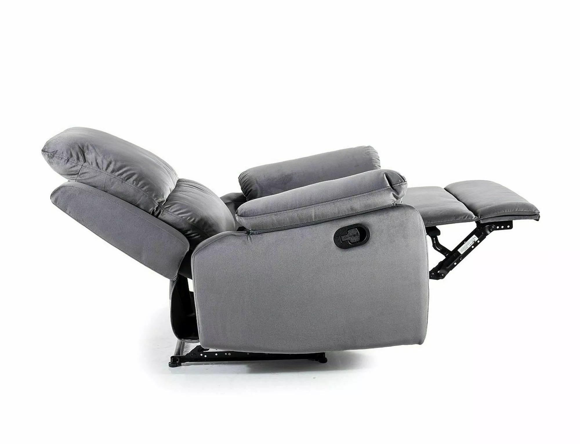 Signal Poltrona Reclinabile in velluto Spencer 1 Grigio