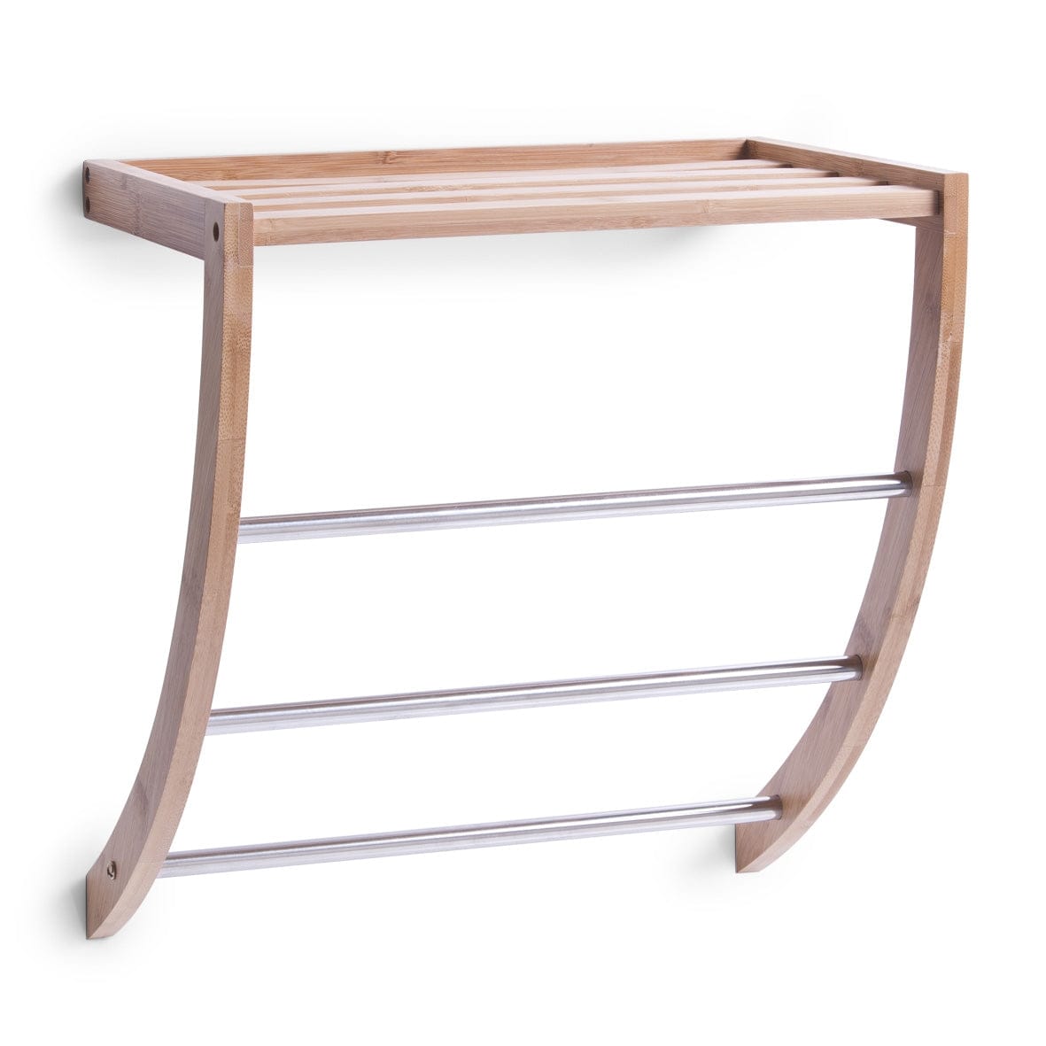 Zeller Porta asciugamani da bagno con ripiano, Wall Natural Bamboo, l38xl24xh40 cm
