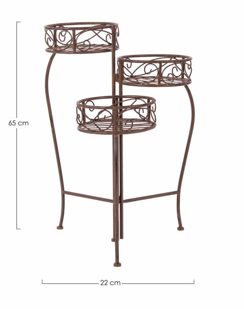 Bizzotto Porta piante pieghevole per 3 pentole Melanie Round Marrone