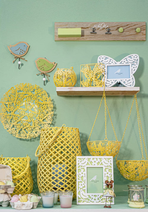 Bizzotto Porta piante sospeso Butterfly D25 Giallo