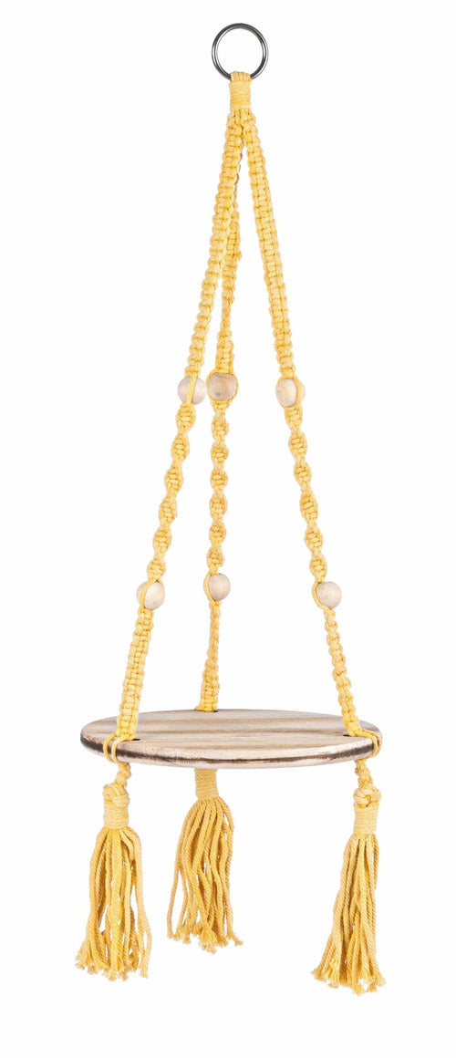 Bizzotto Porta piante sospeso Peruvian Round Giallo