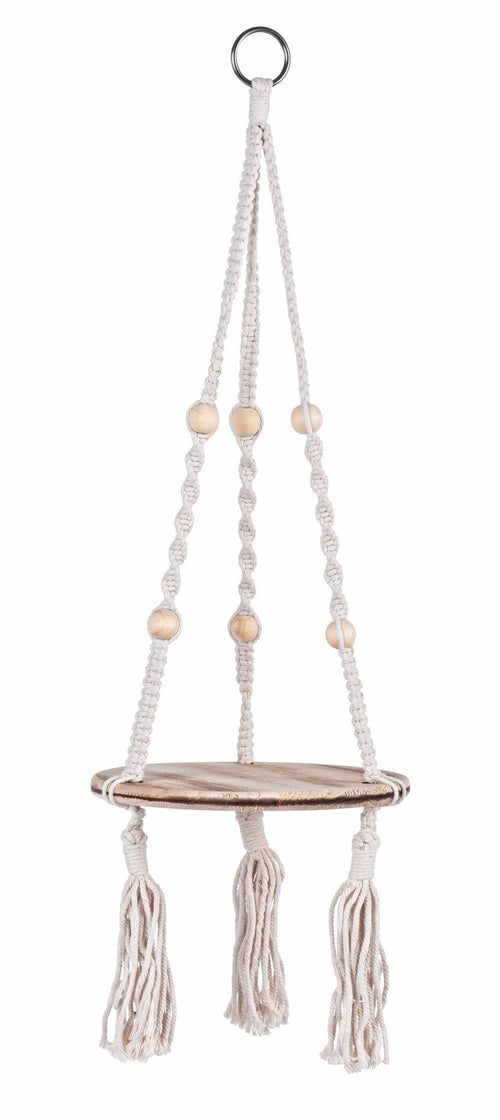 Bizzotto Porta piante sospeso Peruvian Round Naturale