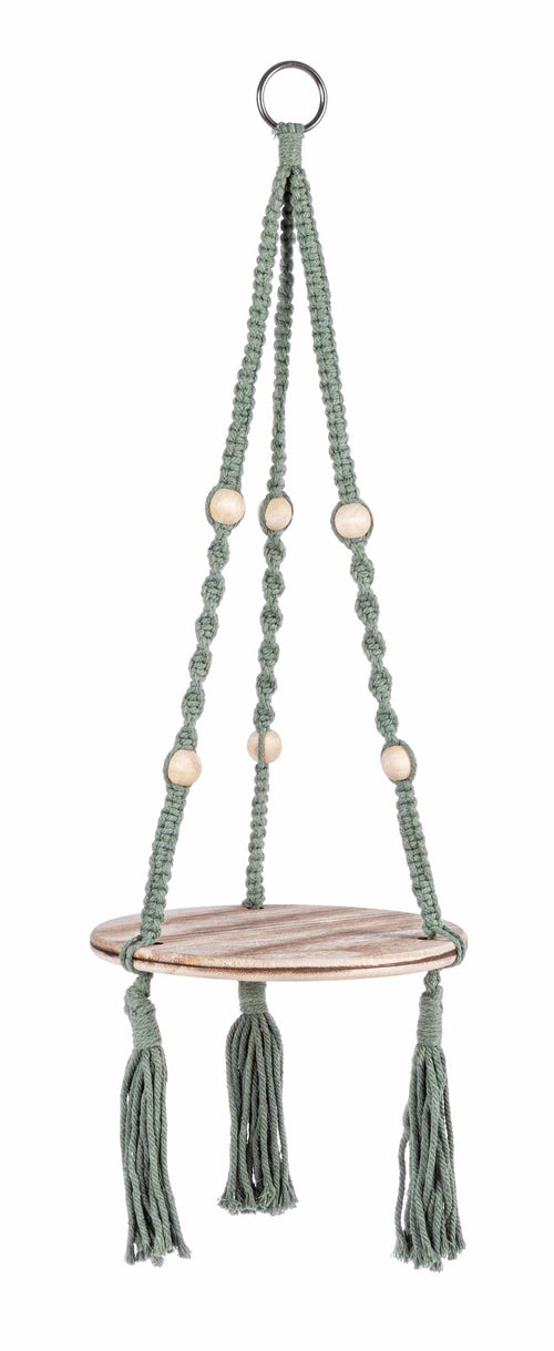 Bizzotto Porta piante sospeso Peruvian Round Verde