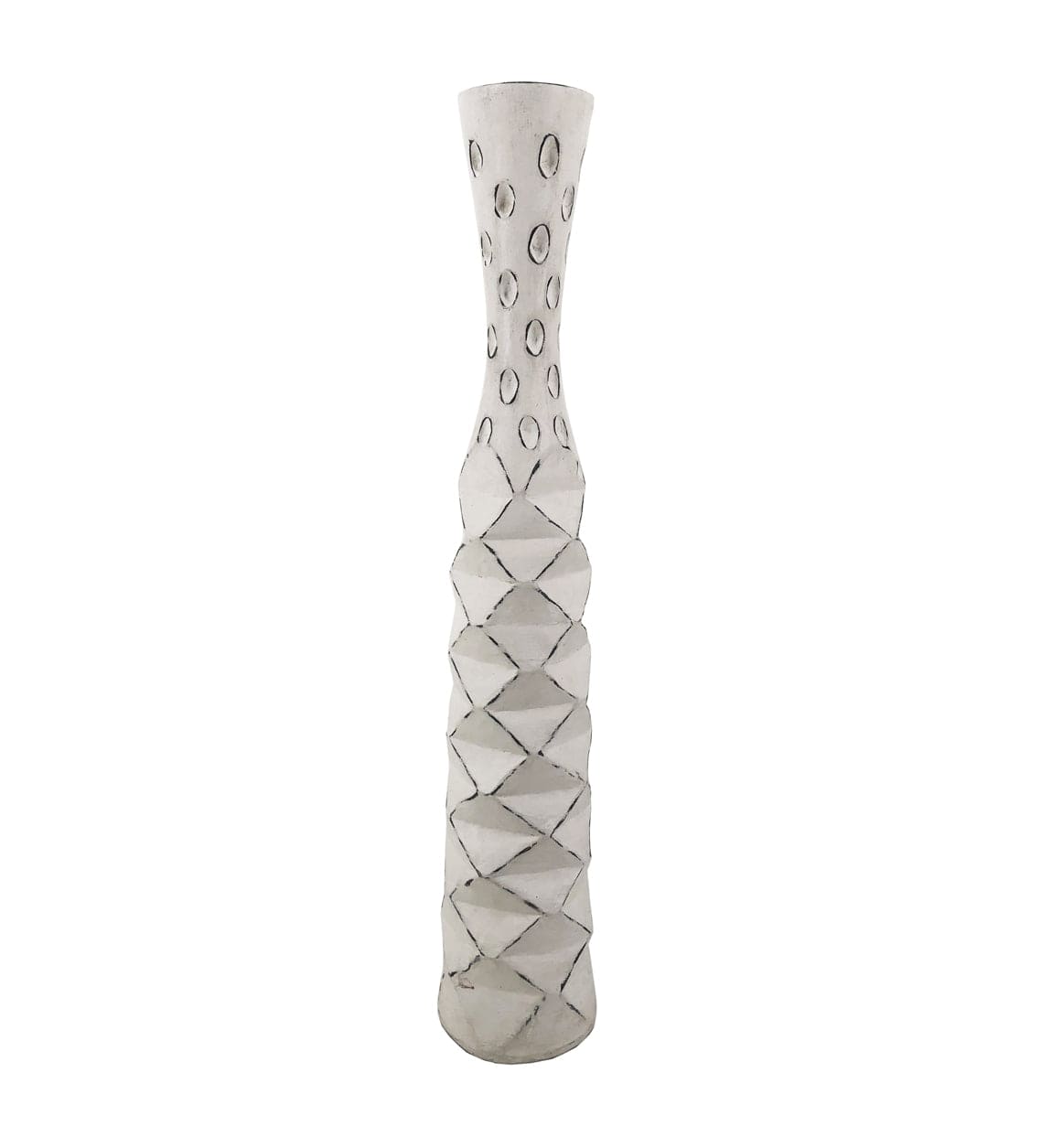 Portacandele Ethnic Carved Avorio