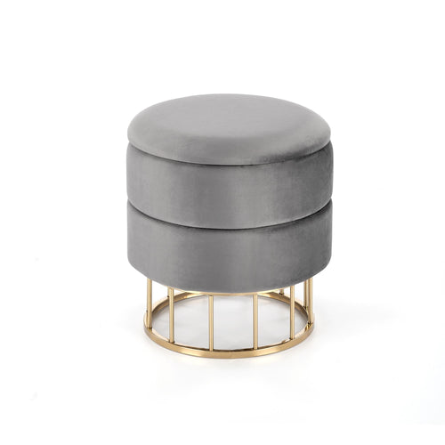 Halmar Pouf con contenitore in tessuto Minty Grigio