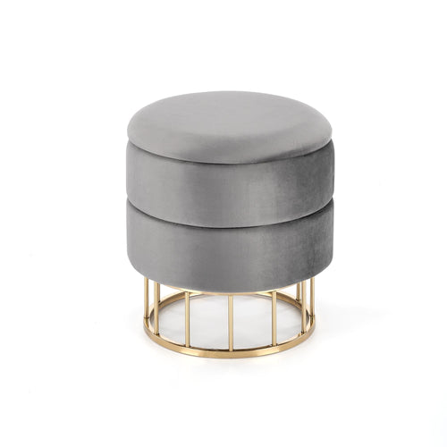 Halmar Pouf con contenitore in tessuto Minty Grigio