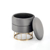 Halmar Pouf con contenitore in tessuto Minty Grigio