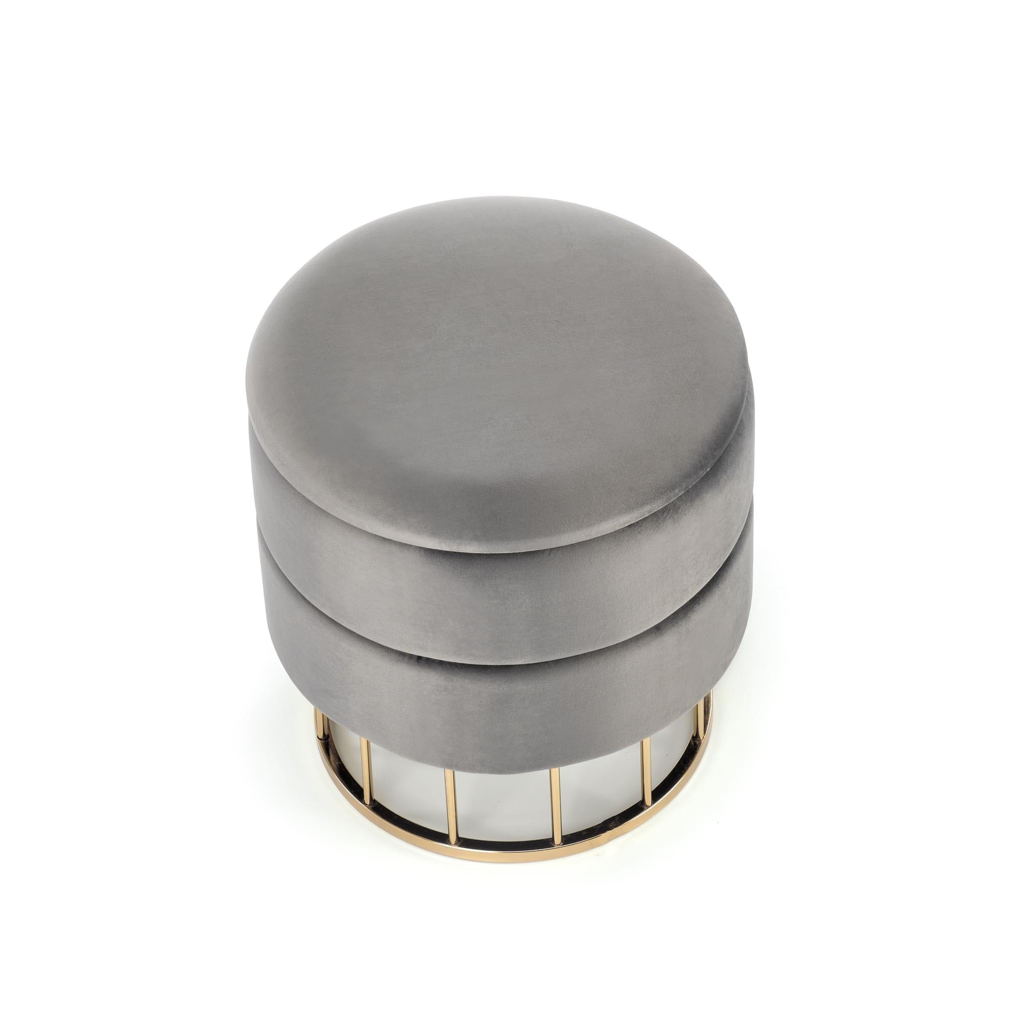 Halmar Pouf con contenitore in tessuto Minty Grigio