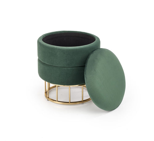 Halmar Pouf con contenitore in tessuto Minty Verde