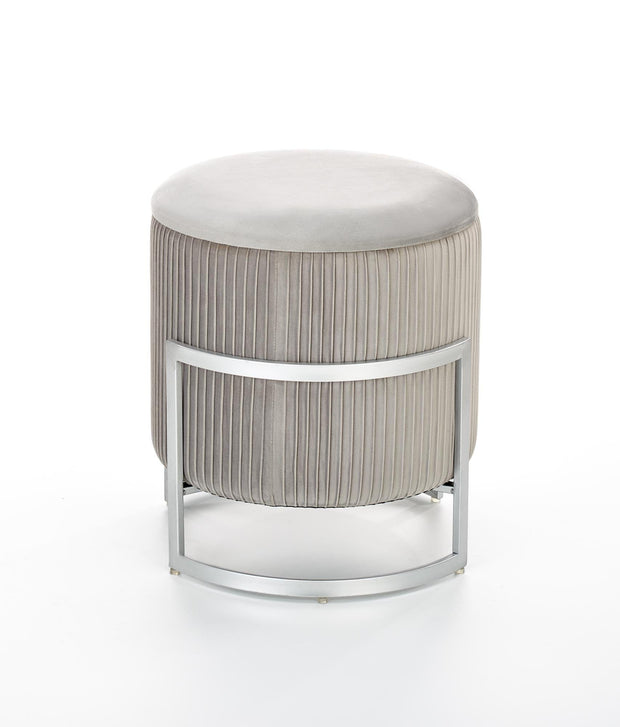 Halmar Pouf con contenitore in velluto Cricket Grigio