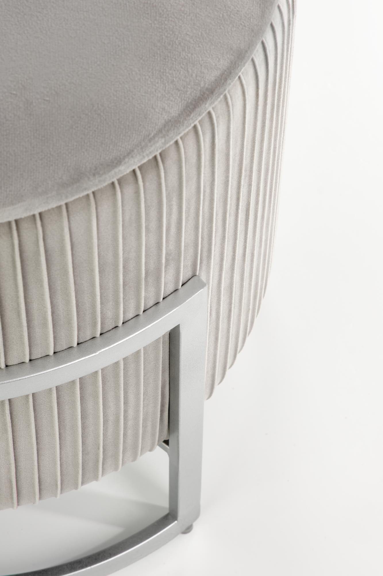 Halmar Pouf con contenitore in velluto Cricket Grigio