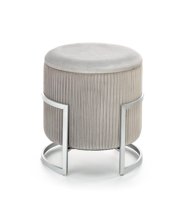 Halmar Pouf con contenitore in velluto Cricket Grigio