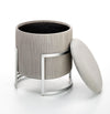 Halmar Pouf con contenitore in velluto Cricket Grigio