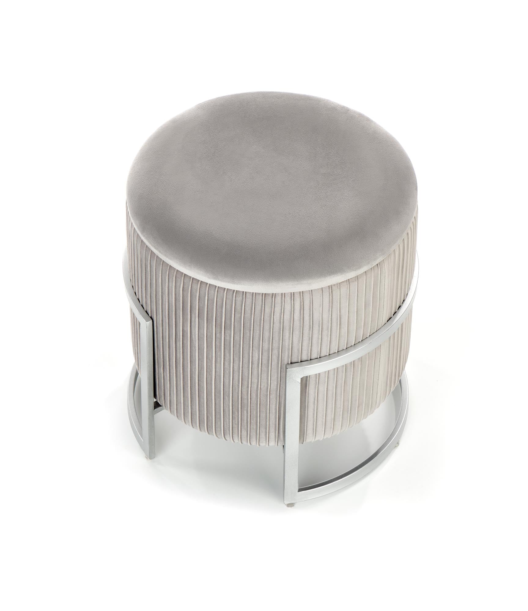 Halmar Pouf con contenitore in velluto Cricket Grigio