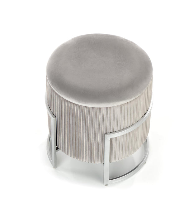 Halmar Pouf con contenitore in velluto Cricket Grigio