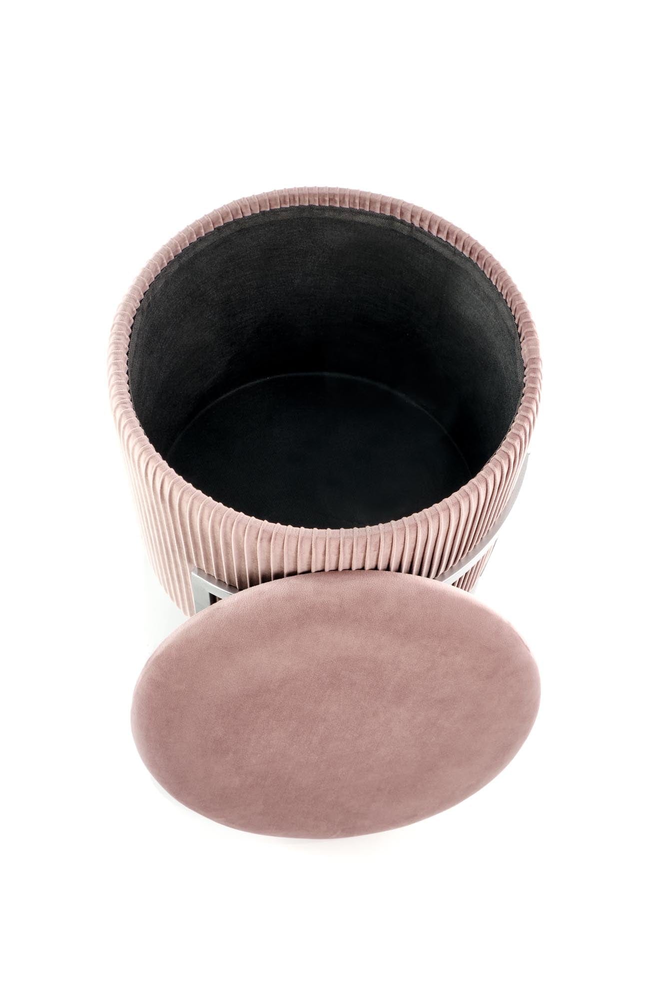 Halmar Pouf con contenitore in velluto Cricket Rosa