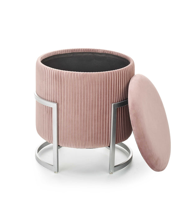 Halmar Pouf con contenitore in velluto Cricket Rosa