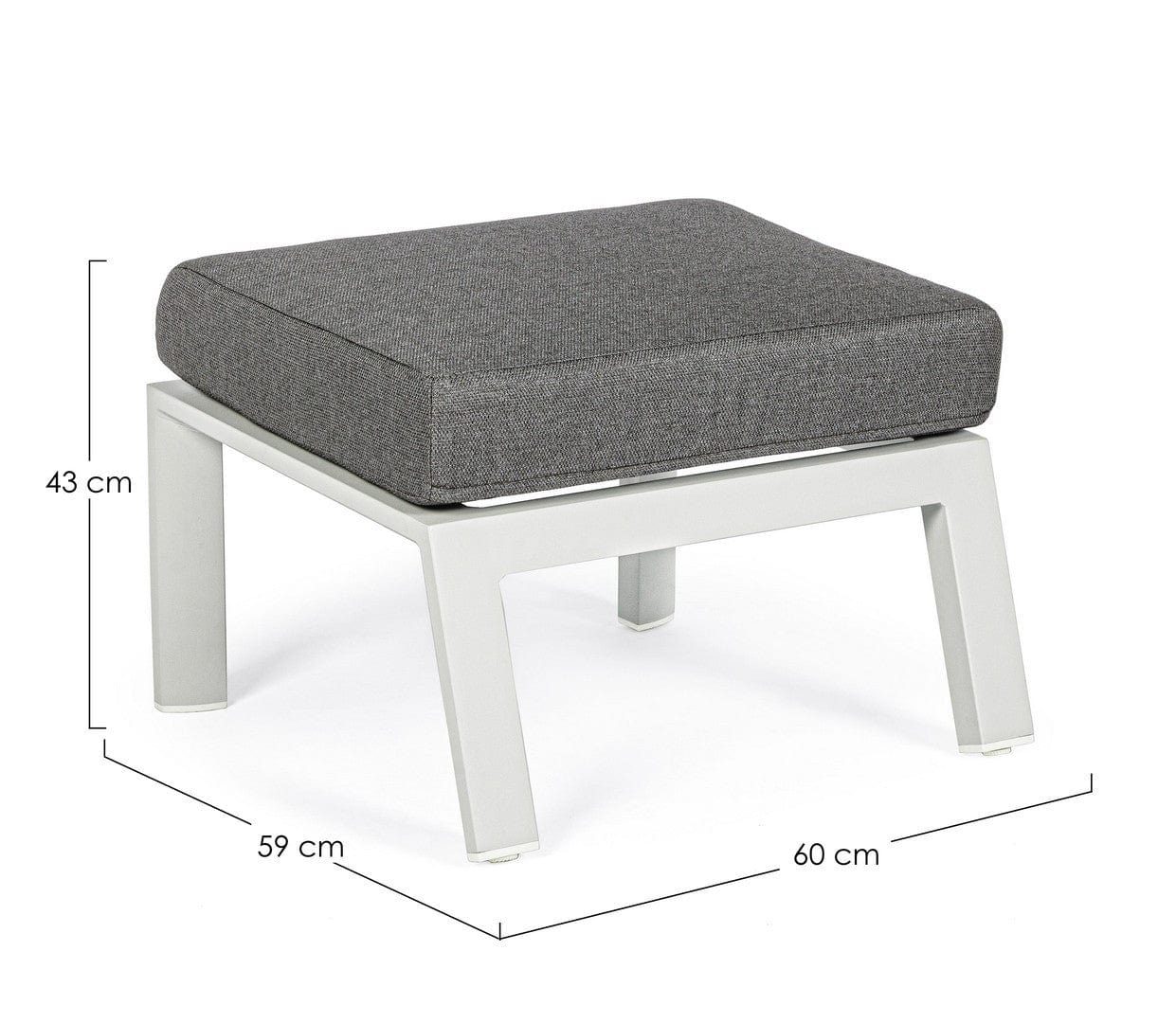 Bizzotto Pouf da giardino Kledi Grigio