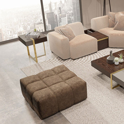 Pouf in ecopelle Chocolate Marrone (1)