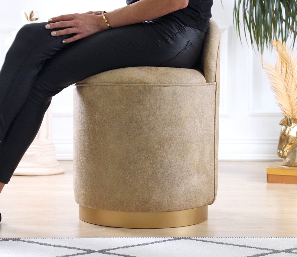 Pouf in ecopelle Luton Ruggine (2)