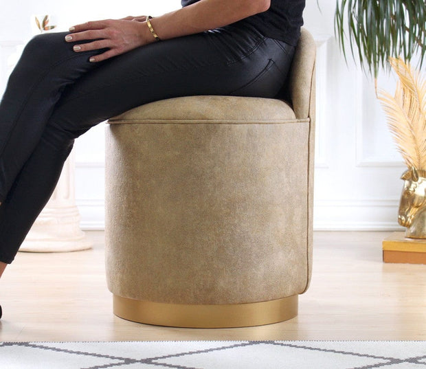 Pouf in ecopelle Luton Ruggine (2)