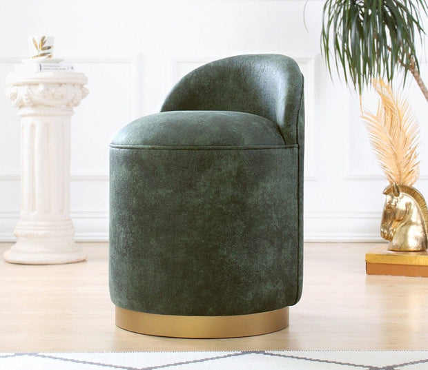 Pouf in ecopelle Luton Verde
