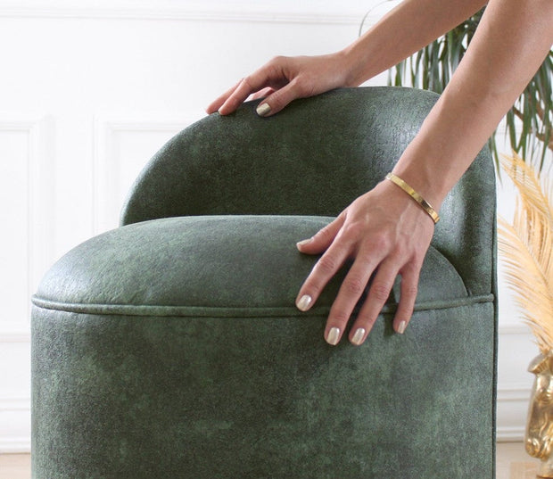 Pouf in ecopelle Luton Verde (3)