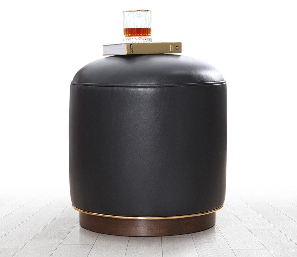Pouf in ecopelle Milotte Antracite