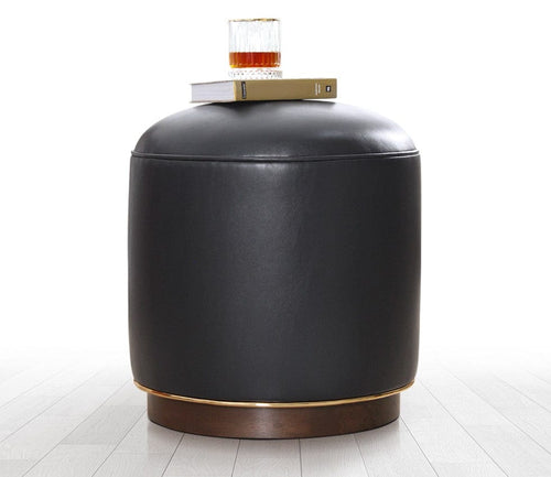 Pouf in ecopelle Milotte Antracite