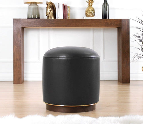 Pouf in ecopelle Milotte Antracite (1)