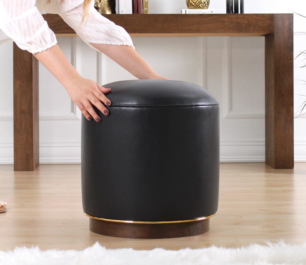 Pouf in ecopelle Milotte Antracite (2)