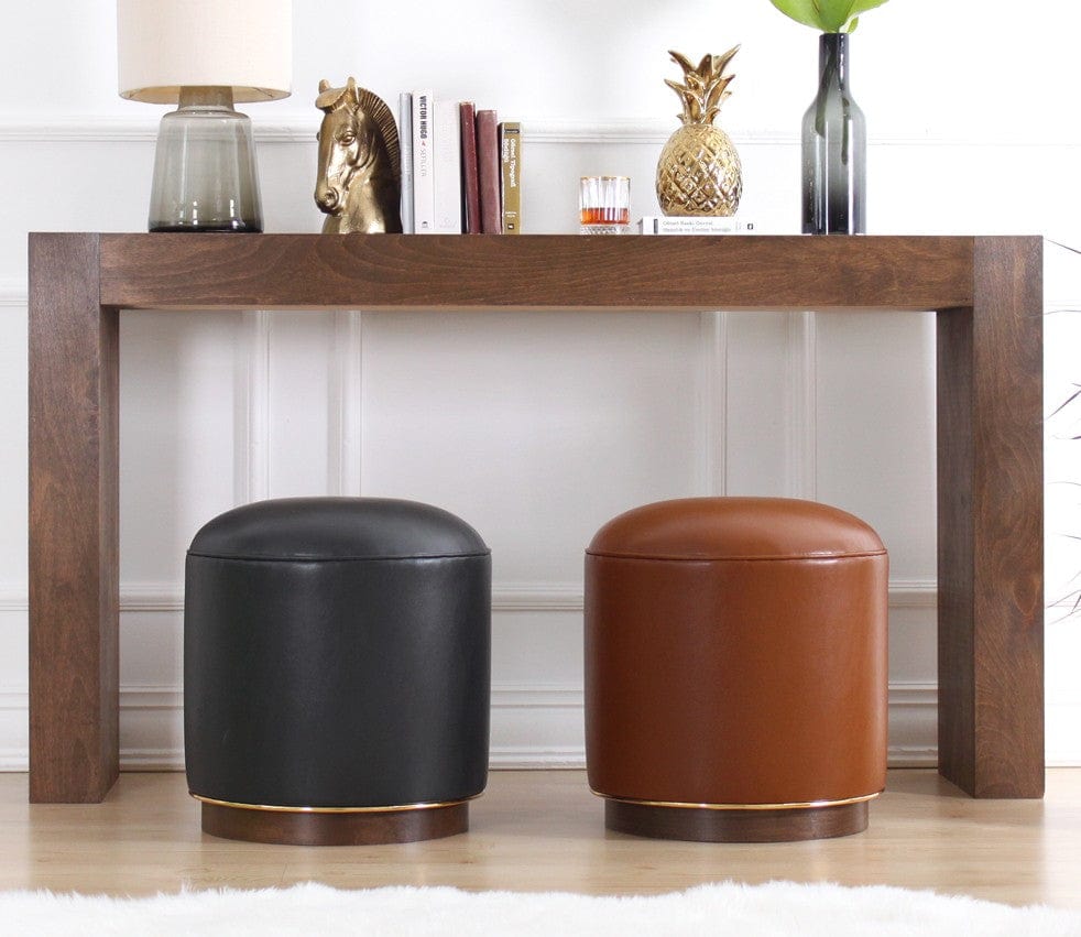 Pouf in ecopelle Milotte Antracite (3)