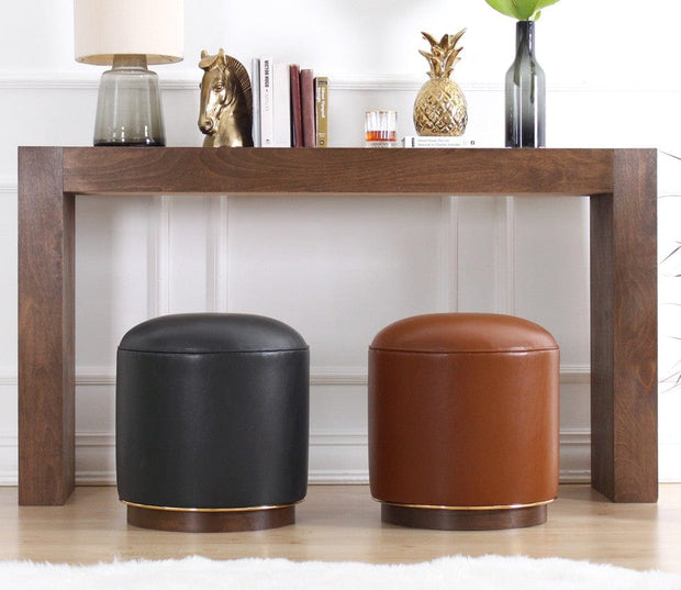 Pouf in ecopelle Milotte Antracite (3)