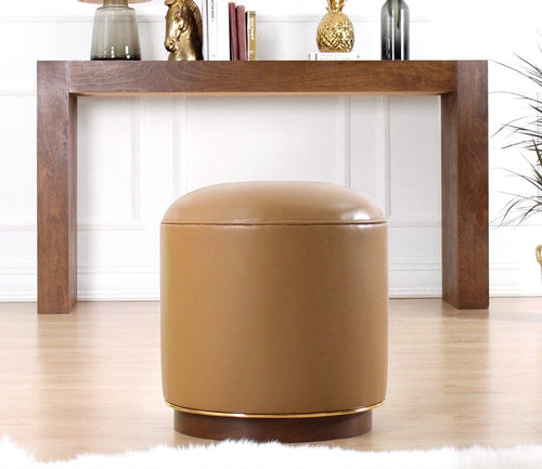 Pouf in ecopelle Milotte Cappuccino (1)