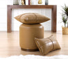 Pouf in ecopelle Milotte Cappuccino (3)